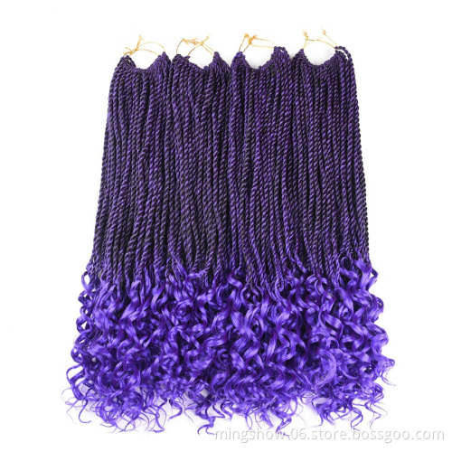 Synthetic Curly Senegalese Twist Crochet African High Temperature Fiber Braiding Fiber Hair Bundles